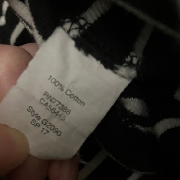 Madewell 100% cotton Black & White Striped Crop Tank Top, thick, high neck, bold - Picture 6 of 6